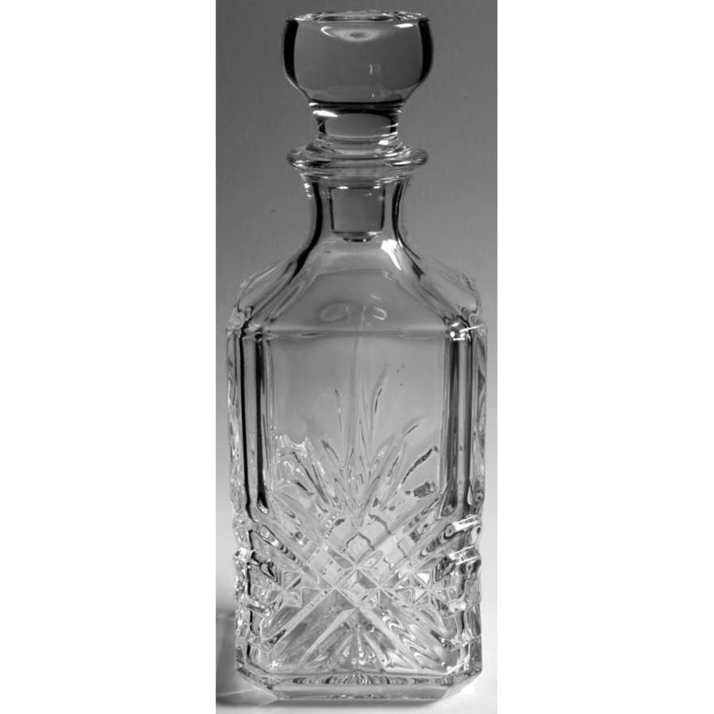 VIntage Cristal D'Arques-Durand Square Decanter with Stopper Masquerade 10.25"